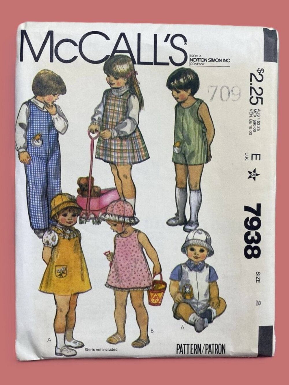Vintage McCall's 7938 Sewing Pattern Childs Jumper Toddler Size 2
